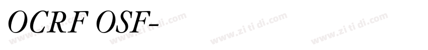 OCRF OSF字体转换